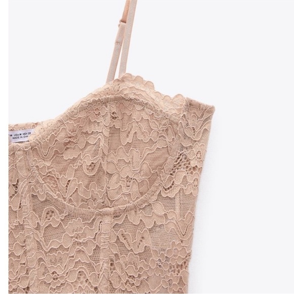 NWT Zara Lace Corset Bustier Crop Top - Picture 5 of 11